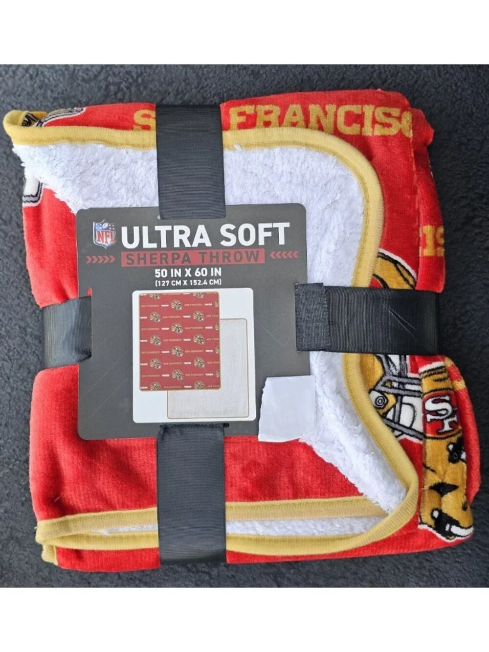 San Francisco 49ers Sherpa Throw Blanket Ultra Supersoft 60